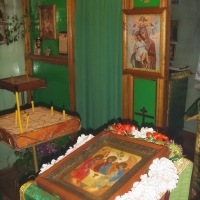 Временный храм - молитвенная изба. 