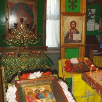 Временный храм - молитвенная изба. 