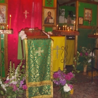 Временный храм - молитвенная изба. 